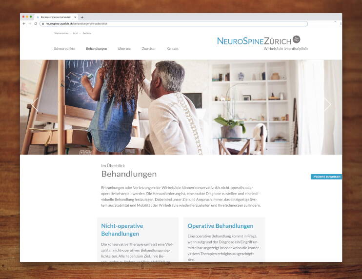 Responsive Website für NeuroSpineZürich – created by meinpraxisauftritt.ch