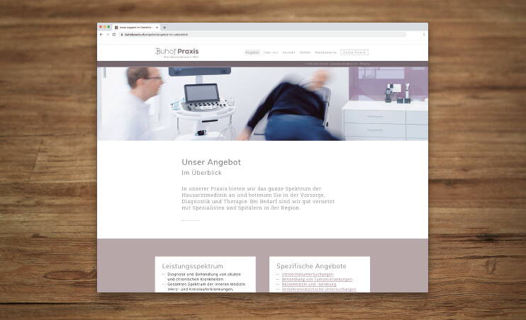 Buhof Praxis, Responsive Website - created by meinpraxisauftritt.ch