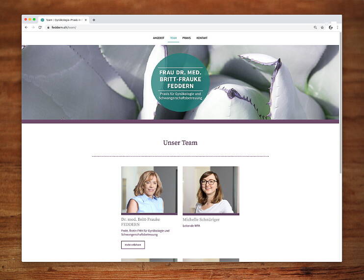 Praxis Feddern, Responsive Website – created by meinpraxisauftritt.ch
