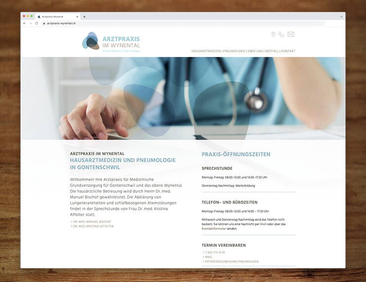 Arztpraxis Wynental, Responsive Website - designed by meinpraxisauftritt.ch