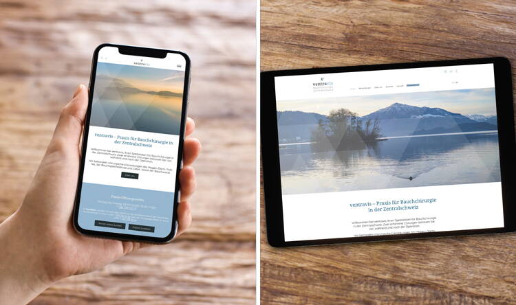 Responsive Website von ventravis, Bauchchirurgie Zentralschweiz – designed by meinpraxisauftritt.ch