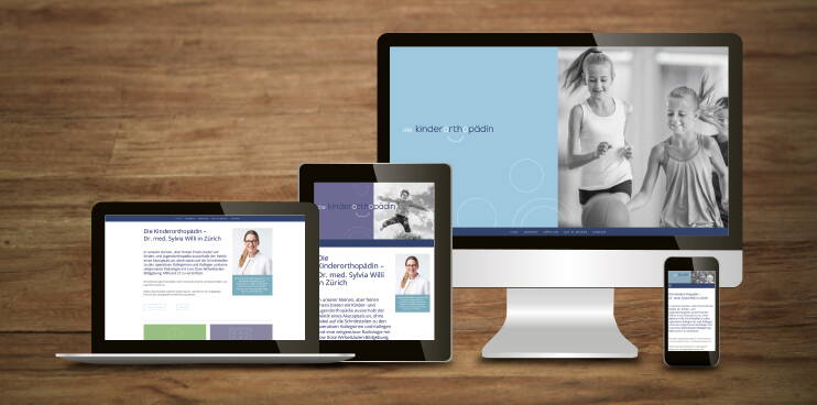 Praxisauftritt mit Responsive Website für "die kinderorthopädin", Zürich – designed by meinpraxisauftritt.ch