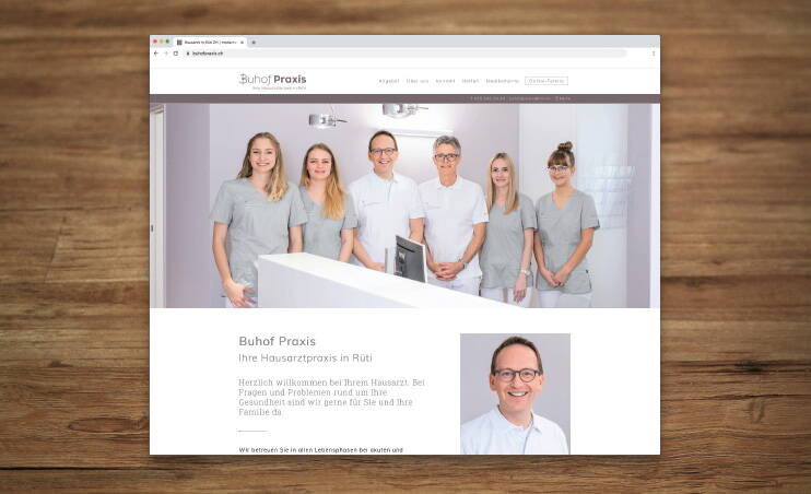 Buhof Praxis, Responsive Website - created by meinpraxisauftritt.ch