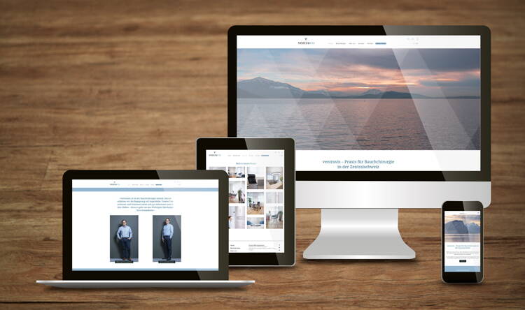 Praxisauftritt mit Responsive Website für ventravis, Bauchchirurgie Zentralschweiz – designed by meinpraxisauftritt.ch