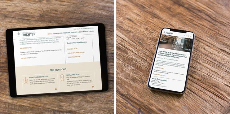 Responsive Webdesign des Lungenfachzentrums Fiechter– created by meinpraxisauftritt.ch