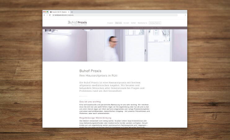 Buhof Praxis, Responsive Website - created by meinpraxisauftritt.ch
