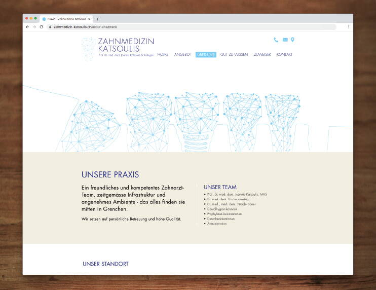 Zahnmedizin Katsoulis, Responsive Website - created by meinpraxisauftritt.ch