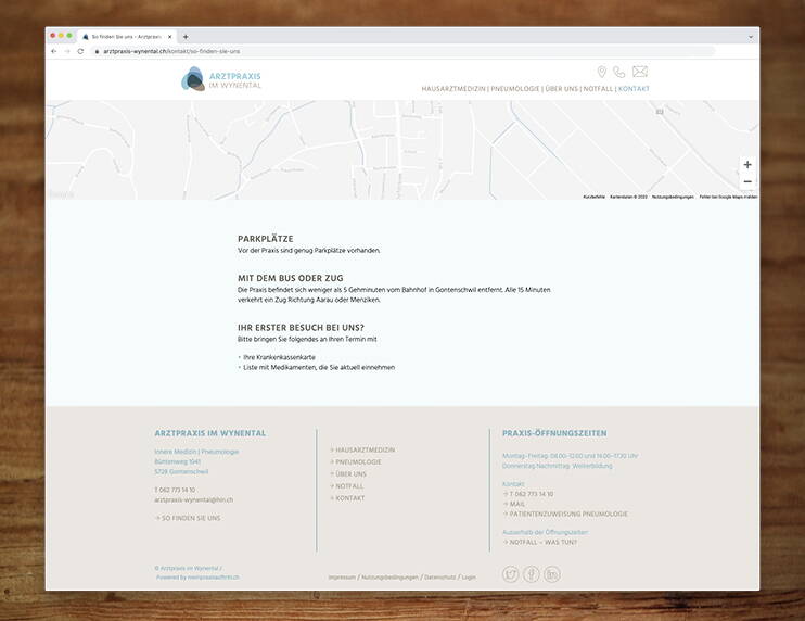 Arztpraxis Wynental, Responsive Website - designed by meinpraxisauftritt.ch