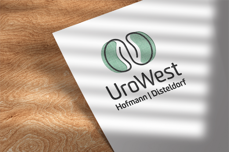Logo für die Facharztpraxis UroWest – created by meinpraxisauftritt.ch