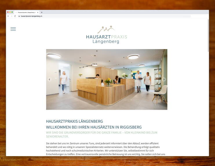 Praxisauftritt mit Responsive Website für die Hausarztpraxis Längenberg, Riggisberg – designed by meinpraxisauftritt.ch