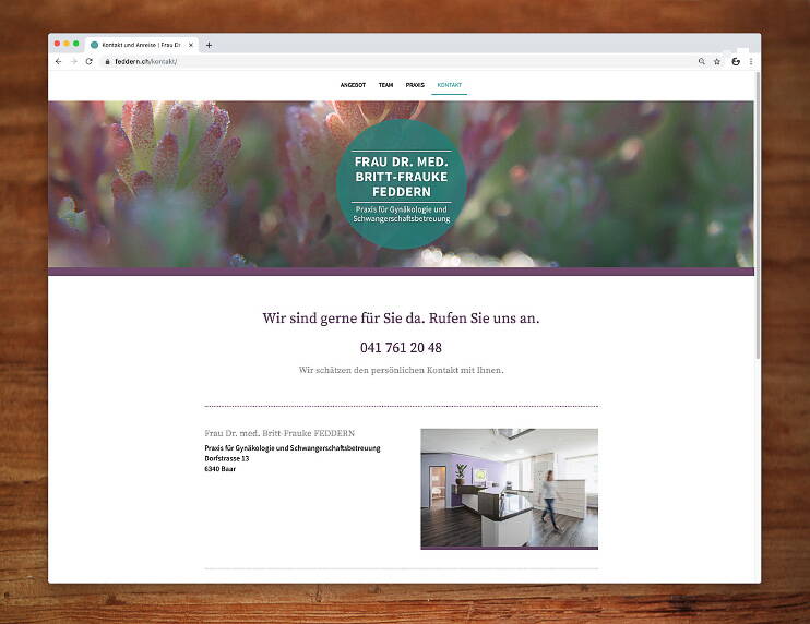Praxis Feddern, Responsive Website – created by meinpraxisauftritt.ch