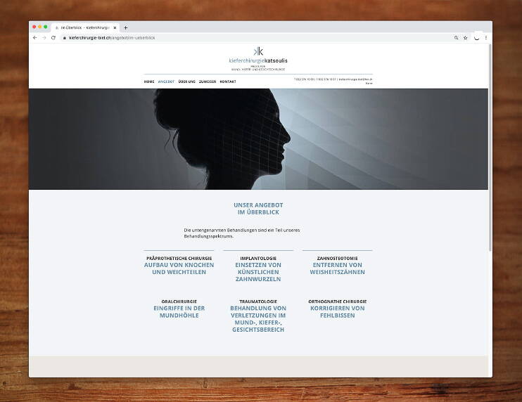 Kieferchirurgie Katsoulis, Responsive Website - created by meinpraxisauftritt.ch