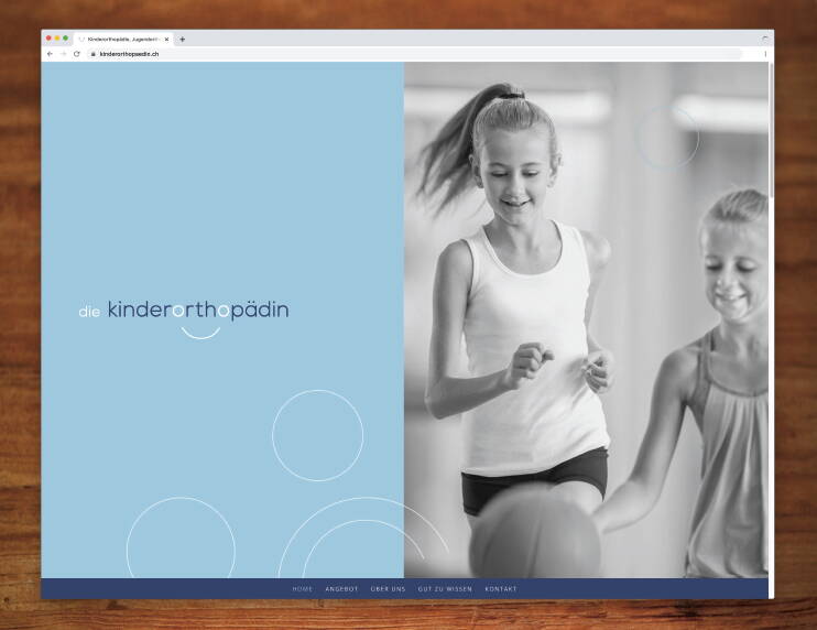 Praxisauftritt mit Responsive Website für "die kinderorthopädin", Zürich – designed by meinpraxisauftritt.ch