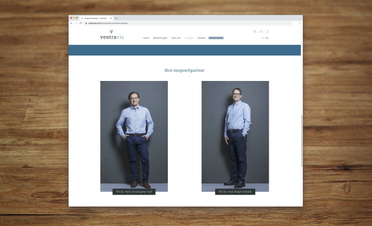 Responsive Website von ventravis, Bauchchirurgie Zentralschweiz – designed by meinpraxisauftritt.ch