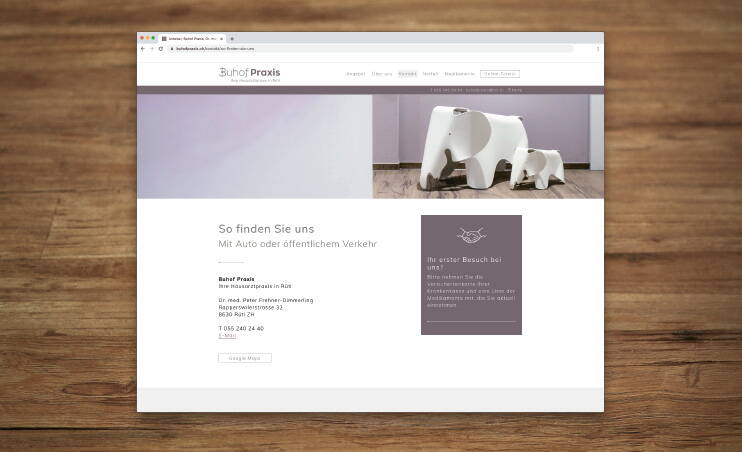 Buhof Praxis, Responsive Website - created by meinpraxisauftritt.ch