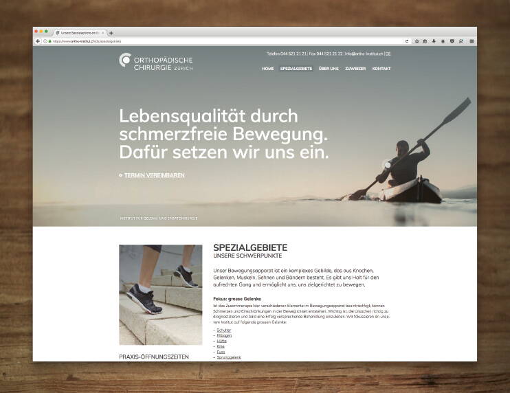 Dr. Modaressi, Ortho Institut, Responsive Website - created by meinpraxisauftritt.ch