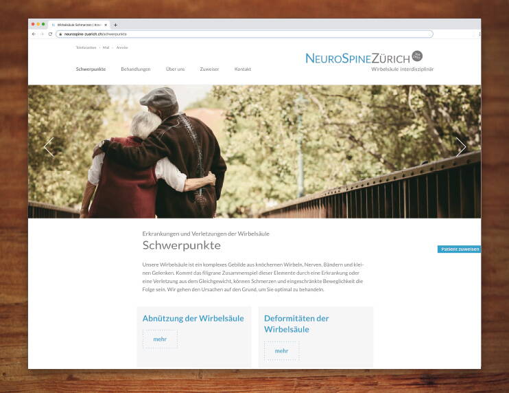 Responsive Website für NeuroSpineZürich – created by meinpraxisauftritt.ch
