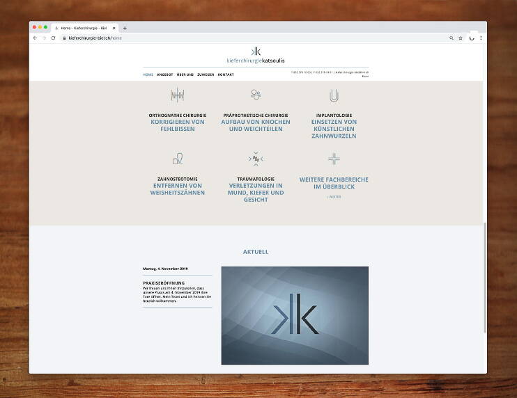 Kieferchirurgie Katsoulis, Responsive Website - created by meinpraxisauftritt.ch