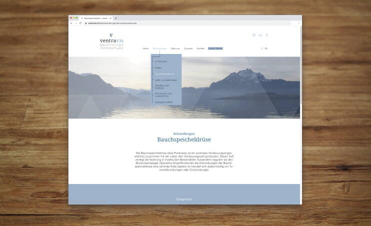 Responsive Website von ventravis, Bauchchirurgie Zentralschweiz – designed by meinpraxisauftritt.ch