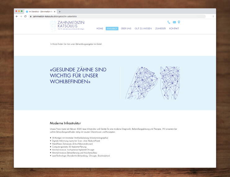 Zahnmedizin Katsoulis, Responsive Website - created by meinpraxisauftritt.ch