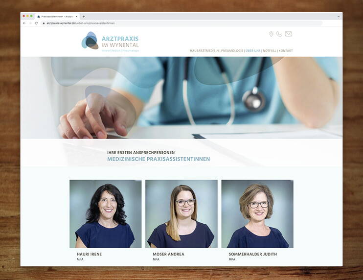 Arztpraxis Wynental, Responsive Website - designed by meinpraxisauftritt.ch