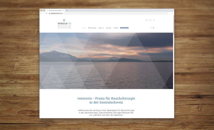 Responsive Website von ventravis, Bauchchirurgie Zentralschweiz – designed by meinpraxisauftritt.ch